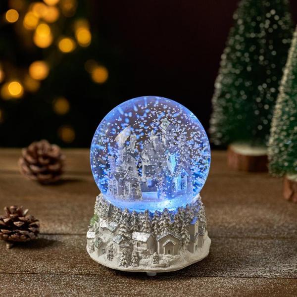 Home-  White Village House Winter Wonderland Snow Globe, CHERRYARN Boho Floor Cushion - MSRP $2,420