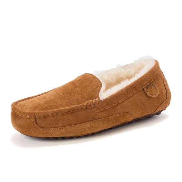 Shoes - Fireside by Dearfoams, Melbourne Genuine Shearling Moccasin Slipper (10) Chestnut- MSRP $2,417