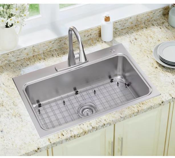 Allen+Roth Hoffman Drop-in/Undermount Single 18-Gauge Kitchen Sink, Metabo Pneumatic Coil Roofing Nailer - MSRP $2,737