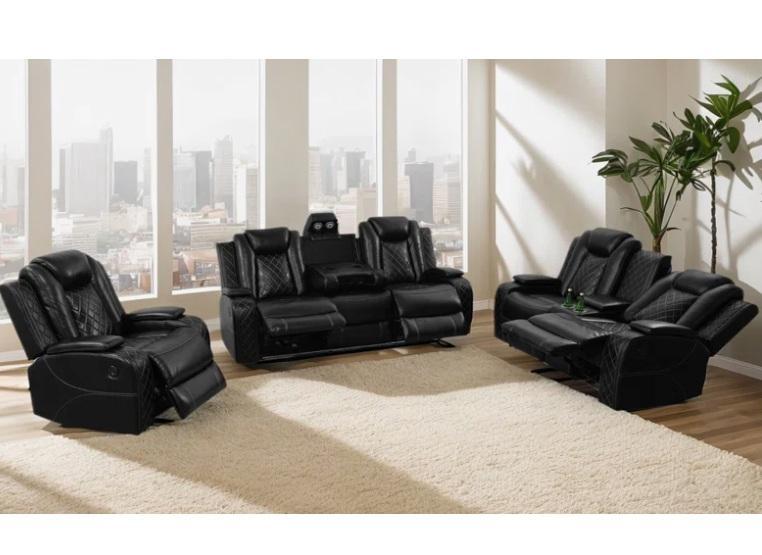 TRUCKLOAD - Housewares - Armas Geometric Sheer Single Curtain Panel, Drady 3pc Faux Leather Living Set - MSRP $61,787