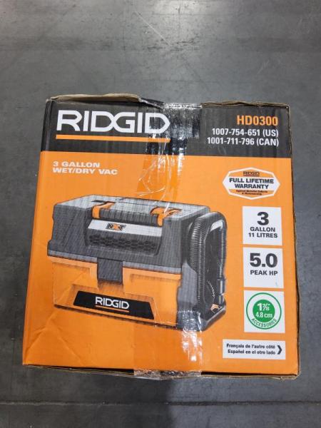 Mixed Lot - RIDGID Wet/Dry Shop Vac, NineStars Auto Motion Sensor 13gal Trash Can, Homelite - Est Retail $1,000 -1plt