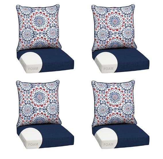 Arden Outdoor Foam Deep Seat Cushion Set, VECELO 5pc Folding Card Table Square/Chair Set, Winware Braiser - MSRP $1,578