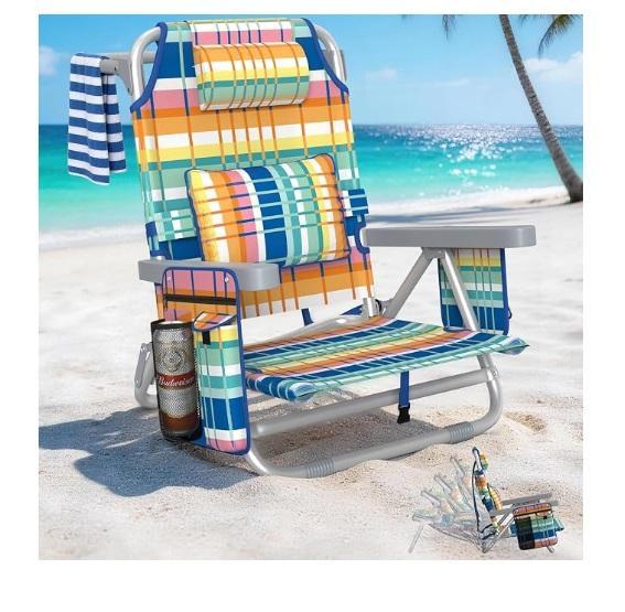 5-Position Backpack Beach Chair, Hamilton Beach Flexbrew 5n1 Programmable 12c Hot & Iced Coffee Maker - MSRP $1,362