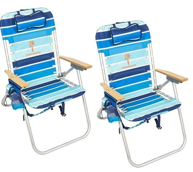 Tommy Bahama Hi-Boy 17" 4-Position Height Lace-Up Backpack Beach Chairs, NEWBULIG Zero Gravity Chair - MSRP $1,886