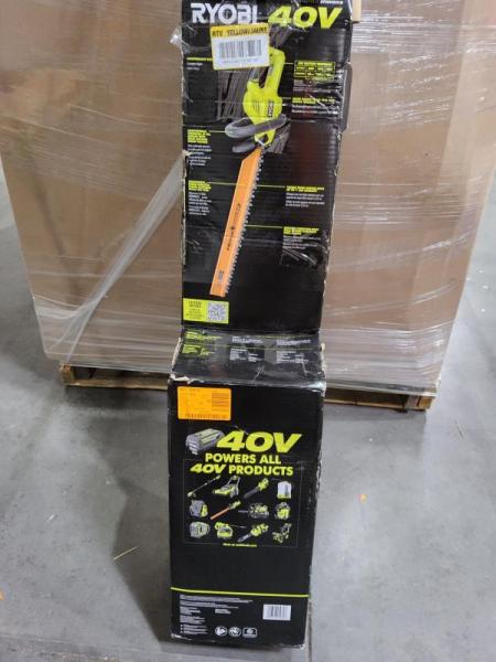 Mixed Lot - RYOBI ONE+ 13in 18V String Trimmer, RIDGID 6gal Wet/Dry Vac & More - Est Retail $1,000 -1plt