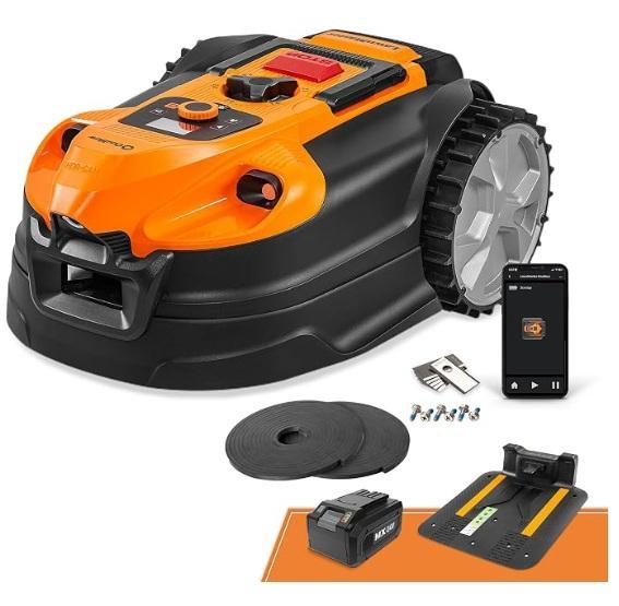LawnMaster OcuMow VBRM701YAMIDR Wire Free Robot Lawn Mower, Krisosia Modern Ceiling Light Fixture - MSRP $1,996