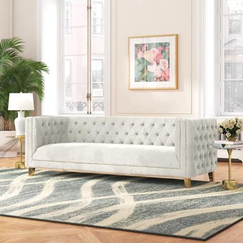 TRUCKLOAD - Home Decor - Michelle Tuxedo Arm Sofa, Kenzie Media Console, Mid-Century Modern TV Stand - MSRP $47,184