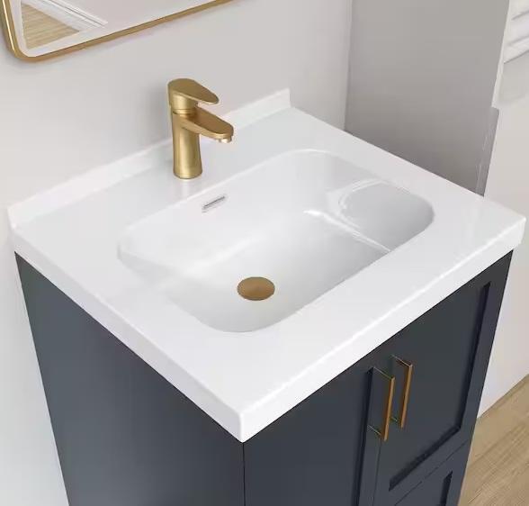 Plumbing - NTQ Single Sink Bathroom Vanity Top, Pegasus, SINKOLOGY, Glacier Bay, GLSLAND - Est Retail $1,227