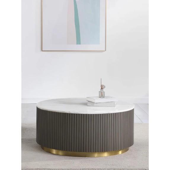 Furniture - Cornelison Round Marble Top Coffee Table, Lark Manor Patio Armchair, Jeremyiah Garment Rack - MSRP $2,264