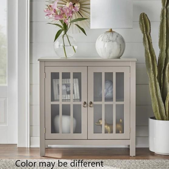Home Decor - Phillips Accent Cabinet, Lupe Vanity Light, Birglinde Linen Textured Drapes - MSRP $963