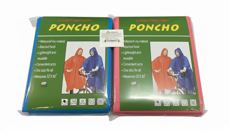 Wholesale Lot of 96 Waterproof Rain Ponchos! Cool Colors!