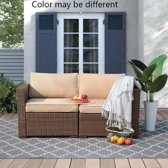 Furniture - Gerdt Patio Loveseat, Laura Ashley Quilt Set, Wrought Studio Ceiling Fan - MSRP $7,121
