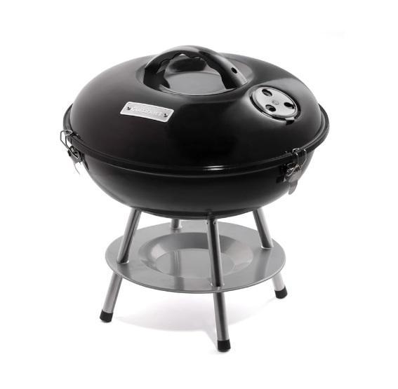 Housewares- Cuisinart 14" Portable Charcoal Grill, Demetrion Polyresin Birdbath, Light Gray Window Curtain -MSRP $1,446