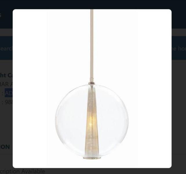 Arteriors Large Pendant & Case Of Bulbrite Bulbs - MSRP $2,690