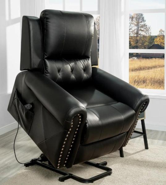 Furniture - Oversized Air Leather Power Recliner Chair, Bahari Upholstered Swivel Stool, Queen Bed Frame - MSRP $1,403