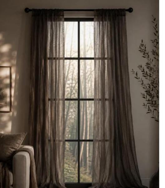 Housewares - Baltej Semi-Sheer Rod Pocket Single Curtain Panel, Coursey 1.5in Cordless Blackout Shades - MSRP $3,125