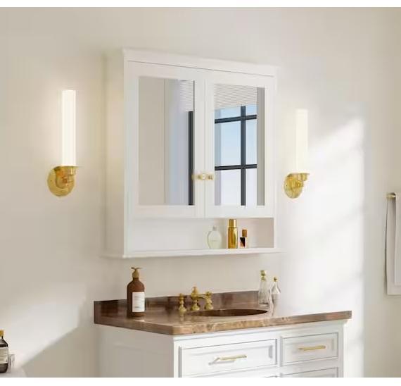 Plumbing - WELLFOR Mount Medicine Cabinet w/Mirror, NTQ, AKDY, KeonJinn, YULIKA, Glacier Bay - Est Retail $2,745
