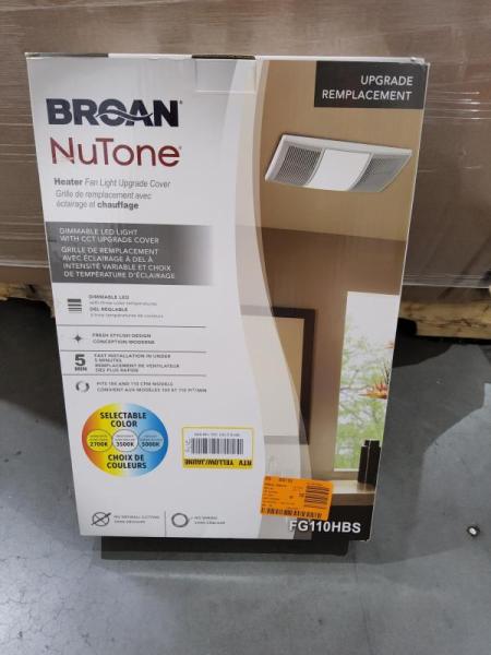 Mixed Lot- Broan NuTone Dimmable Bathroom LED Light & Heater Fan, DEWALT Jump Starter, Suncast -Est Retail $1,000 -1plt