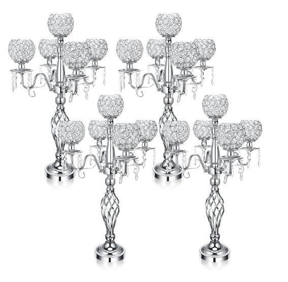 Nitial 4pc 5-Arm Crystal Candelabra Centerpieces, L LOVSOUL Organic 75% Goose Down Fiber King Comforter - MSRP $1,445