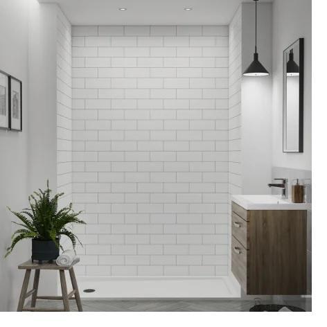 Miseno MSW-603696FLEX-WS Alcove Shower Wall Kit - MSRP $1,019
