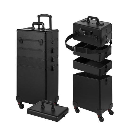 Somduy Rolling Makeup Train Case, AUTELO 2pk Matte Black Pendant Lights, Leomonio LED Nightstand, Cooler - MSRP $1,309