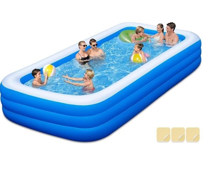 XL Inflatable Swimming Pool, LEAONME Velvet Quilt K, ONASAR 7x9 Fluffy Gray/White Area Rug, Portable A/C - MSRP $1,146