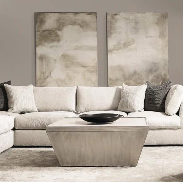 Furniture - Landers Solid Coffee Table, Gustavo Velvet Upholstered Chaise, Solomon Platform Bed - MSRP $5,607