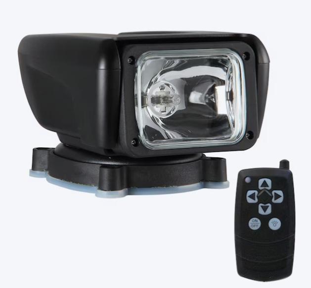 Bully Remote Controlled 55W 1000Lumen 360-Rotating Searchlight, Oatey Vivante 24in Linear Shower Drain - MSRP $5,802