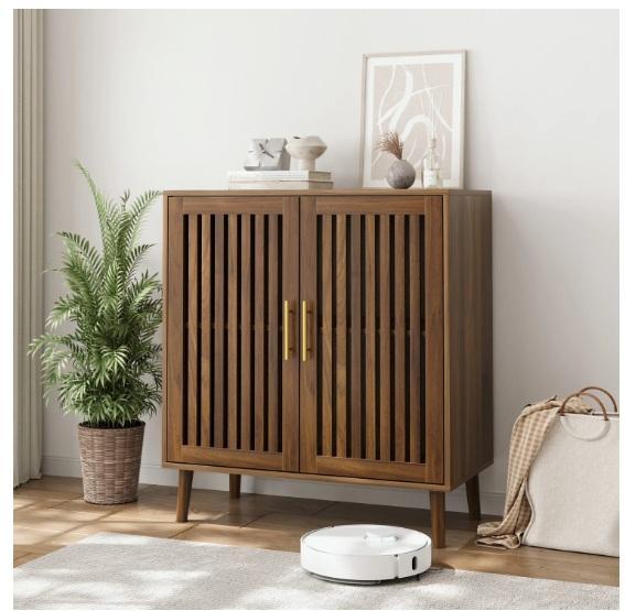 Housewares - Versatile Farmhouse Storage Cabinet, Liekele Upholstered Sled Base Bar Stool, Wardrobe - MSRP $2,164