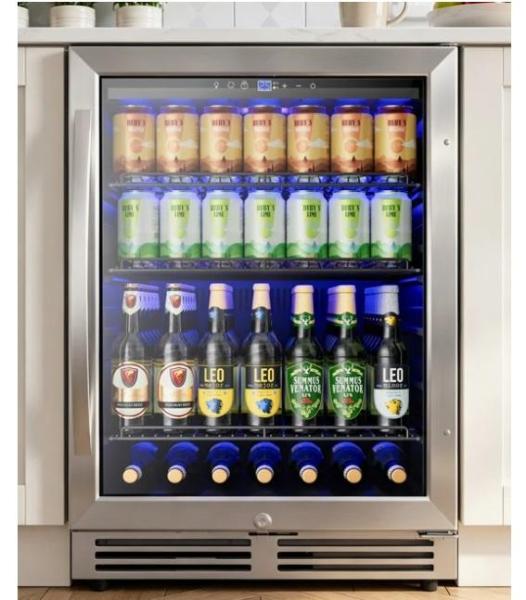 Housewares - 24in Beverage Refrigerator Cooler, Josmarie Kids Twin-Over-Twin Bunk Bed, 59.3"W Buffet - MSRP $2,758