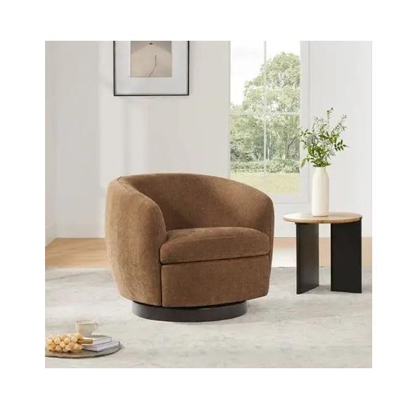 Housewares - Marcy Upholstered Swivel Barrel Chair, Penny Recliner/Swivel Glider, Queen Wood Platform Bed - MSRP $2,590