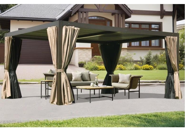 Domi Louvered Aluminum Pergola Gazebo w/Louvered Roof Canopy - MSRP $2,548