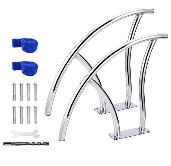 Set of Inground Pool Handrails, KEIKI 10x20ft Canopy Tent, ExploreHorizon Stainless Steel Prep Table - MSRP $1,901