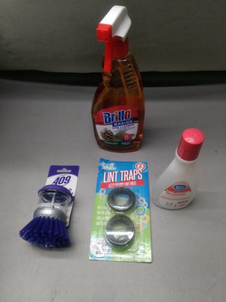 General Merchandise- Brillo Basics Dish Detergent, 409 Handheld Soap Brush - MSRP $1,895