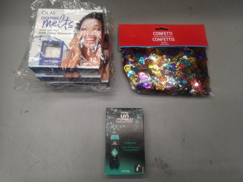 General Merchandise- Multi Color Happy Birthday Confetti, Olay Face Cleansing Melts with Retinol - MSRP $2,011