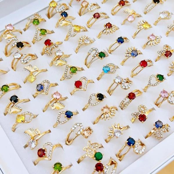 New 300pc -Multi Color Dimond Ring Jewelry for Women
