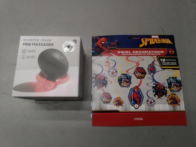 General Merchandise- Sharper Image Mini Massager, American Greetings Amscan Spider-Man - MSRP $2,076