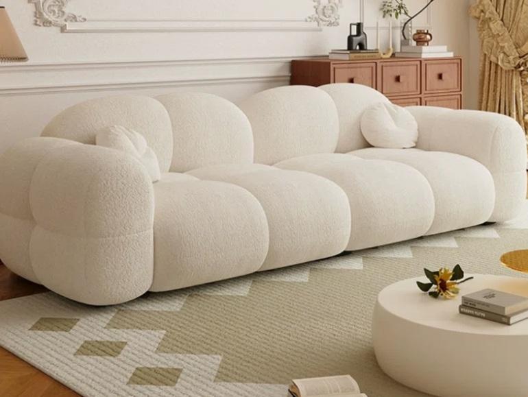Furniture - Orren Ellis Cream Jelly Living Room Sofa & Loon Peak Simple Novel/Trendy Bookcase - MSRP $4,909