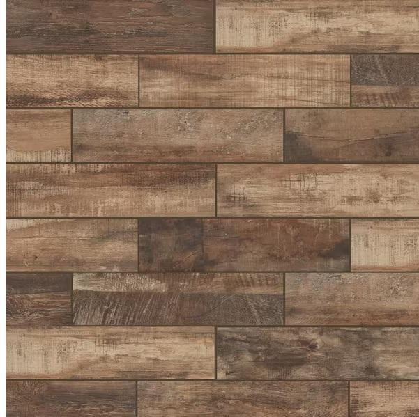 Pallet of Florida Tile Home Collection Wind River Beige 6inx24in Porcelain Floor & Wall Tiles - Est Retail $808