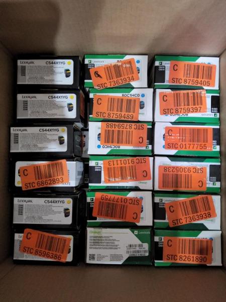 Lexmark Yellow, Black, & Cyan Toner Cartridges - MSRP $4,968