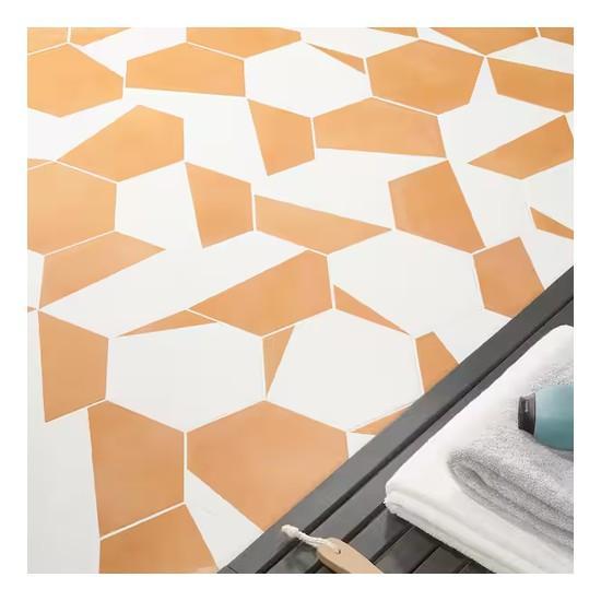 Ivy Hill Eclipse Burst Orange 7.79 in. x 8.98 in. Matte Porcelain Floor and Wall Tile - Est Retail $11,026- 2plts
