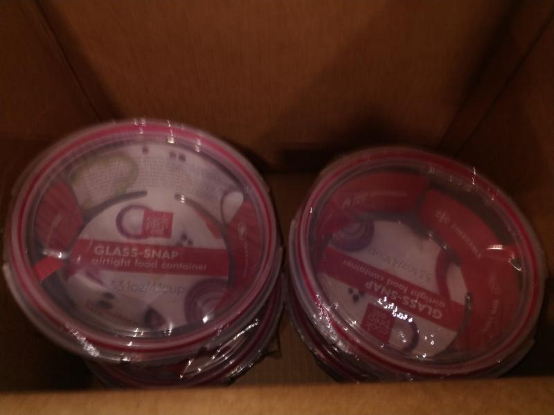 Bed, Bath, and Home - Glass Container Round Red 4.1 cup - MSRP $2,949