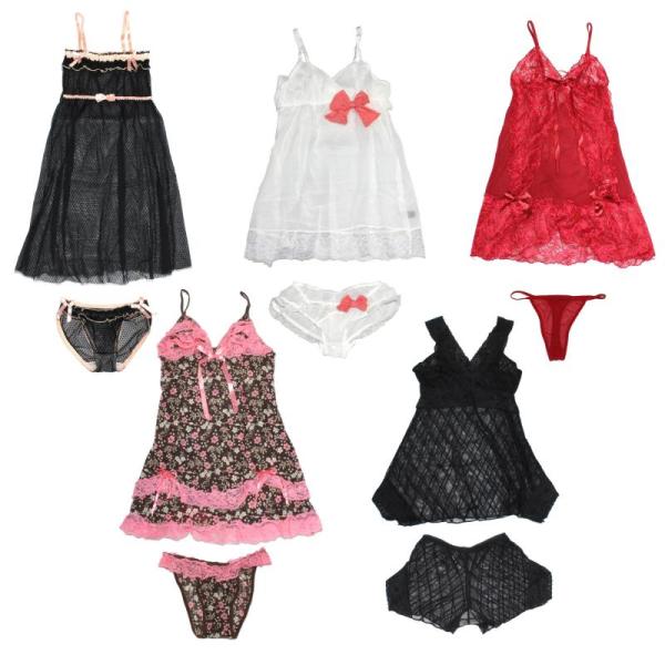 Sexy Women Sleepwear Babydoll Dress Lingerie Underwear Set, 30 Sets