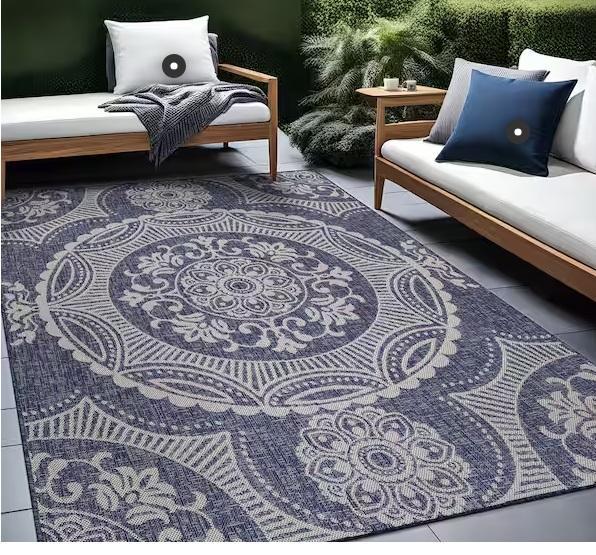 Flooring & Rugs - Beverly Rug Waikiki Blue/White, Ivy Hill Tile, MSI, Florida Tile Home Collection - Est Retail $1,151