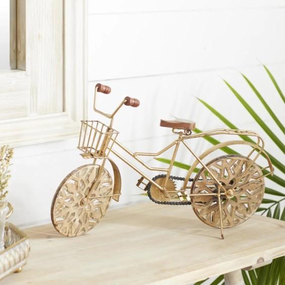 Home Decor - Harva Bike Sculpture, Saro Earthy Tones Table Runner, Draycott Faux Linen Curtain Pair - MSRP $2,201