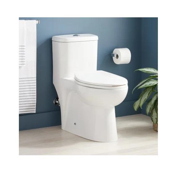 Signature Hardware SHAL241WH Elongated Chair Height Toilet - MSRP $570