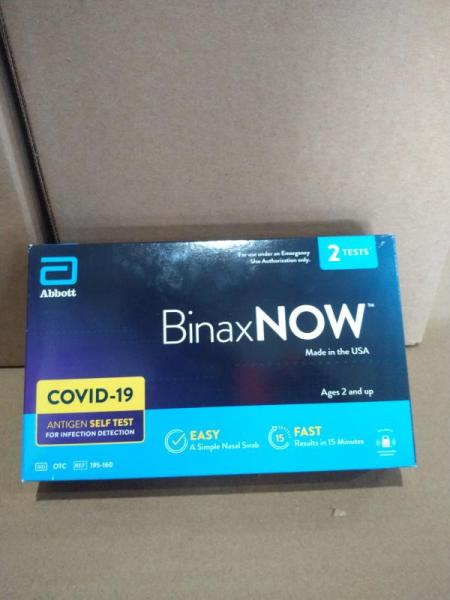 Health & Beauty- BinaxNOW COVID-19 Antigen Self Test, 2 ct. - MSRP $1,071