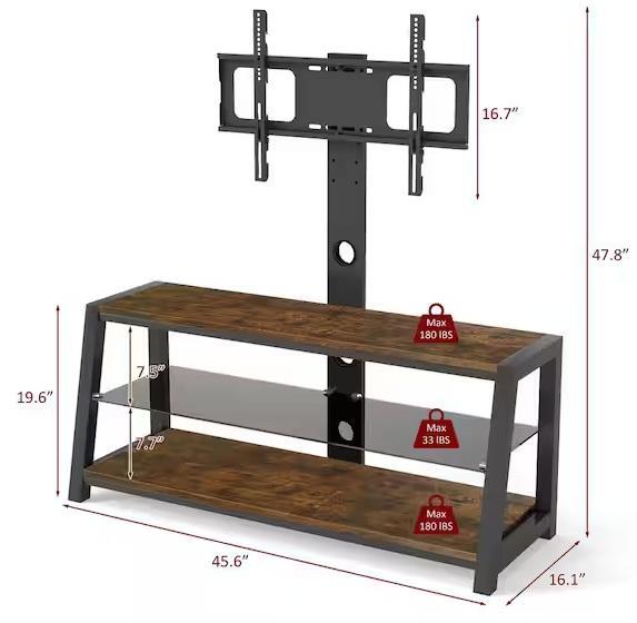 Mixed Lot- Tatahance Rustic Brown Acacia Wood TV Stand, HDC, BYBLIGHT, AndMakers, RYOBI, Mind Reader -Est Retail $1,696