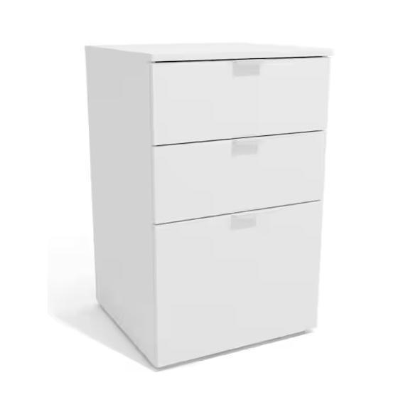Fifteen K1 INTERNATIONAL GROUP L Berkeley 3-Drawer White File Cabinets, 28.27inHx18.11inWx17.7inD - Est Retail $2,046