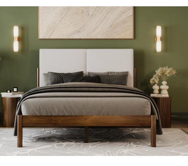 Furniture - Silver Rattan Navy Blue Cushion Outdoor Seating Group, Bernhard Upholstered Solid Wood Bed - MSRP $1,656